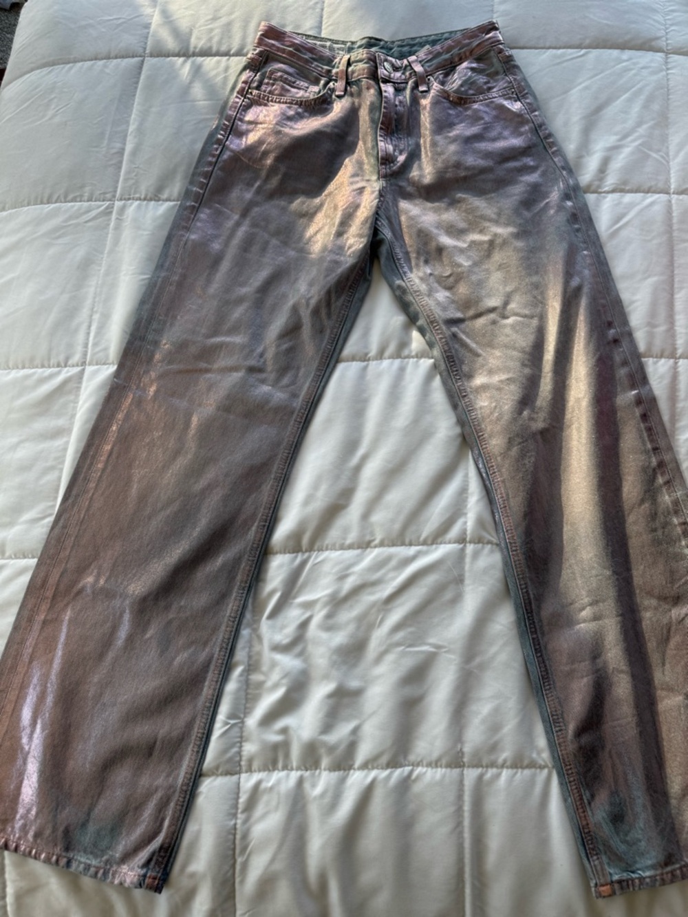 Zara Iridescent Metallic Pink Women’s Jeans